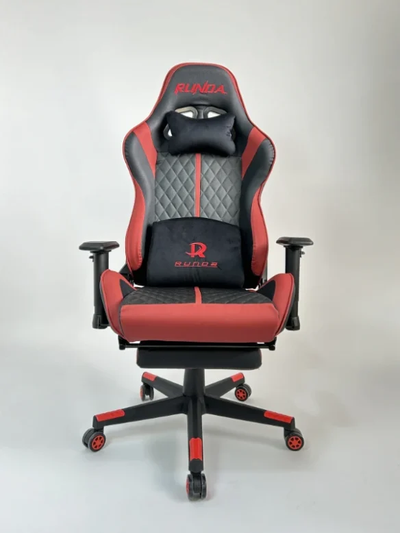 كرسي RUNDA GAMING CHAIR RD-6035 FOOTREST BLACK+RED
