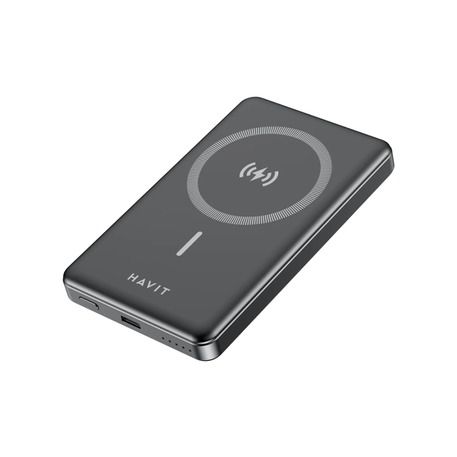 باوربانك هافيت نحيف جداً مع شحن لاسلكي مغناطيسي HAVIT Ultra-thin Power Bank PB5201 with Magnetic Wireless Charging - الصورة 2