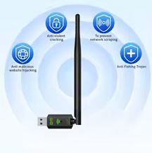 بطاقة واي فاي لاسلكية 650Mbps مع هوائي خارجي Wireless WiFi Adapter – 650Mbps with External Antenna - الصورة 2