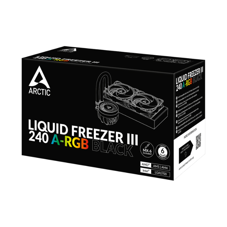 ARCTIC Liquid Freezer III 240 ARGB Black | 240mm | 2×120mm | Intel LGA1700/1200 | AMD AM5/AM4