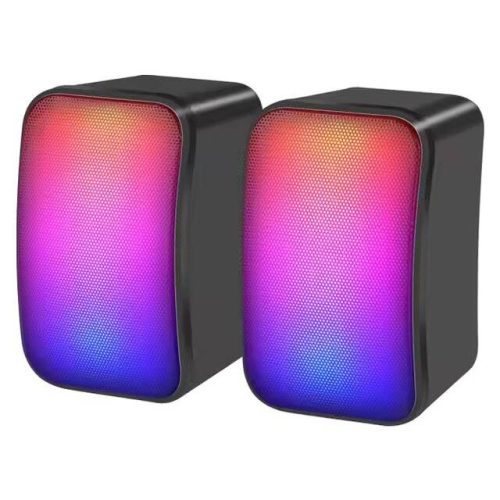 مكبر صوت - Kisonli X17 [3.5mm + USB] 2.0 RGB Speakers