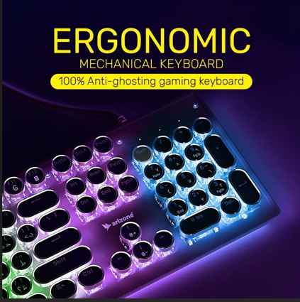 كيبورد ميكانيكي للألعاب بإضاءة RGB – تصميم عربي إنجليزي – 104 زر Mechanical Keyboard – RGB Backlit – 104 Keys – ArabicEnglish Layout - الصورة 2
