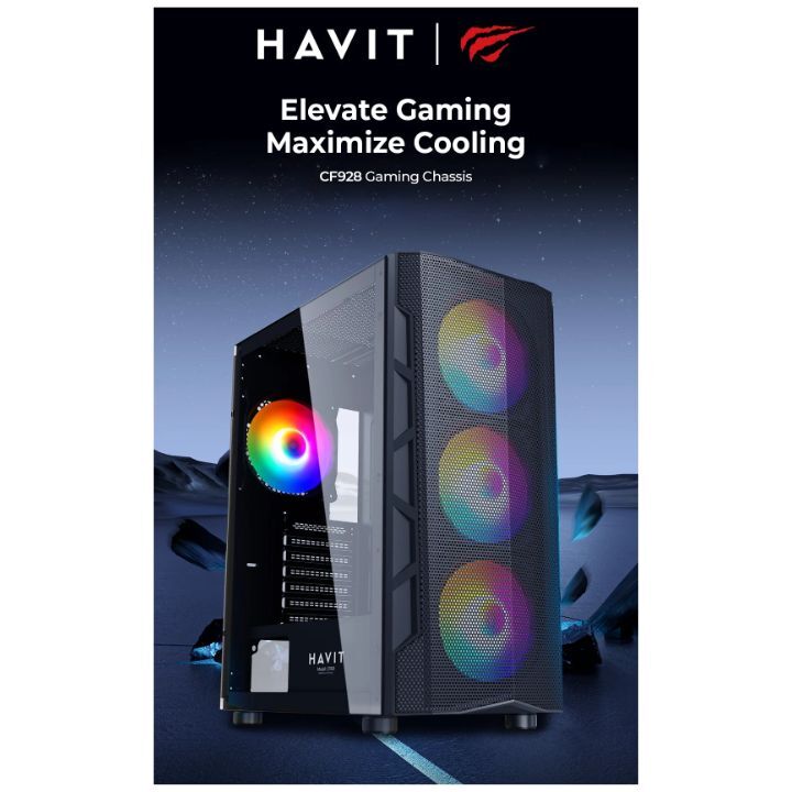 كيس حاسوب كيمنك هافيت CF928 HAVIT CF928 Gaming Chassis - الصورة 3