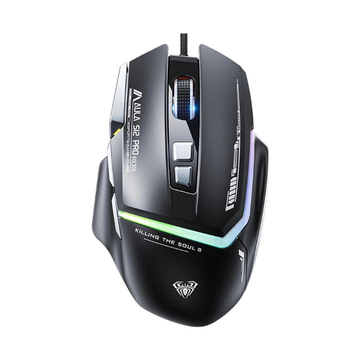 ماوس ألعاب سلكي AULA S12 PRO بإضاءة RGB و7 أزرار قابلة للبرمجة AULA S12 PRO Wired Gaming Mouse with 7 Programmable Keys