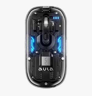 ماوس لاسلكي شفاف للألعاب والكمبيوتر بتقنية البلوتوث AULA AM210 Wireless 2.4 - Bluetooth Transparent Mouse - الصورة 3