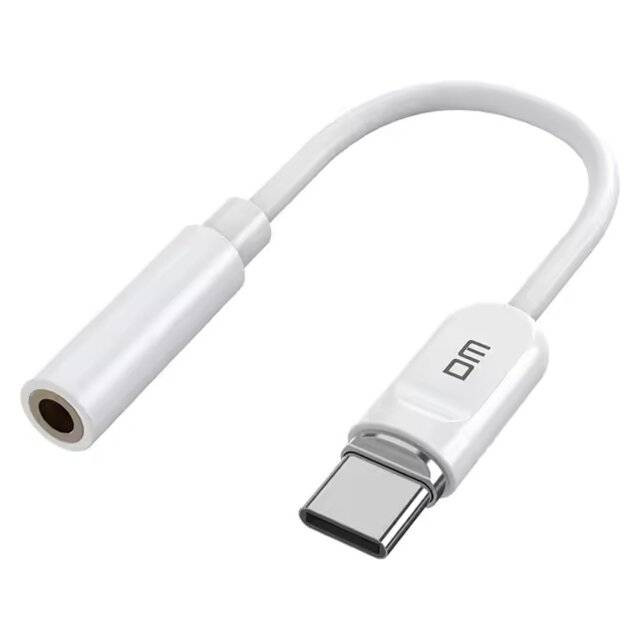 DM USB Type-C to 3.5mm Audio Adapter DM AD026 – White