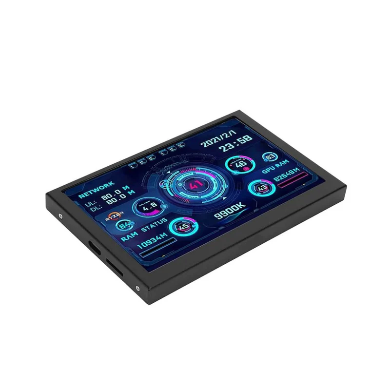 شاشة مراقبة 5" IPS LCD عرض حرارة المعالج، Type-C، تعتمد على السوفتوير - الصورة 2