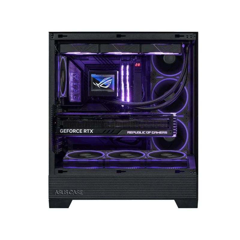 ASUS A31 PLUS Case صندوق حاسوب - أربع مراوح ARGB، لون أسود - الصورة 2
