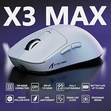 ATTACK SHARK MOUSE X3-MAX TRI-MODE - الصورة 5