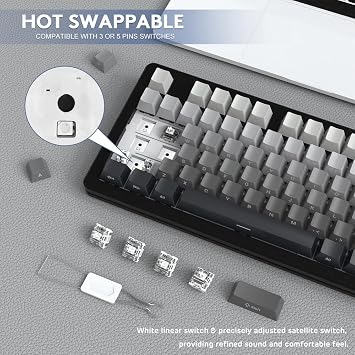 ATTACK SHARK MOONLIT NIGHT M87 PRO V2 KEYBOARD - الصورة 4