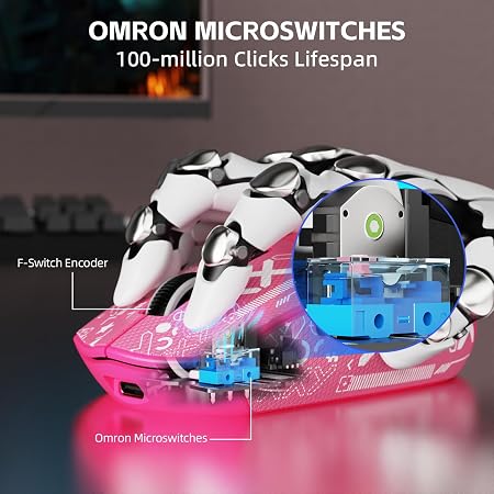 ATTACK SHARK G3 PRO BERRY RED MOUSE WIRED-2.4G-BT - الصورة 3