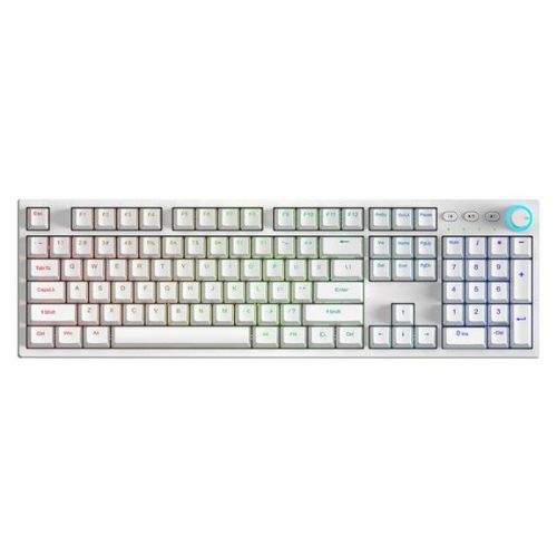 Stinger SK-6000 AR/EN Triple Mode Full RGB Mechanical Keyboard - 104 Keys - White كيبورد ميكانيكي 3 مودات