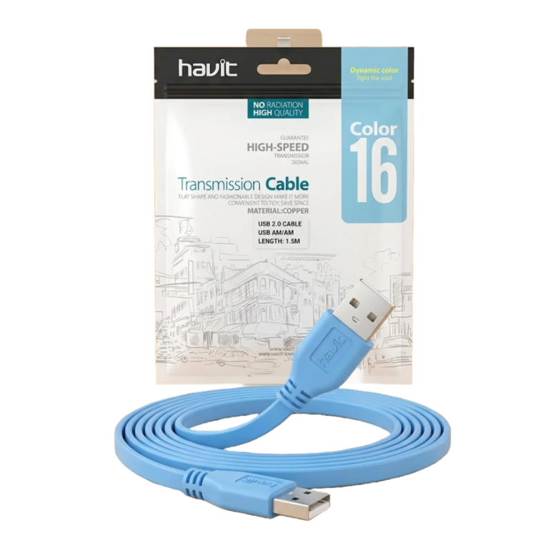 كيبل توصيل ونقل بيانات هافيت (HAVIT) USB 2.0 فلات بطول 1.5 متر