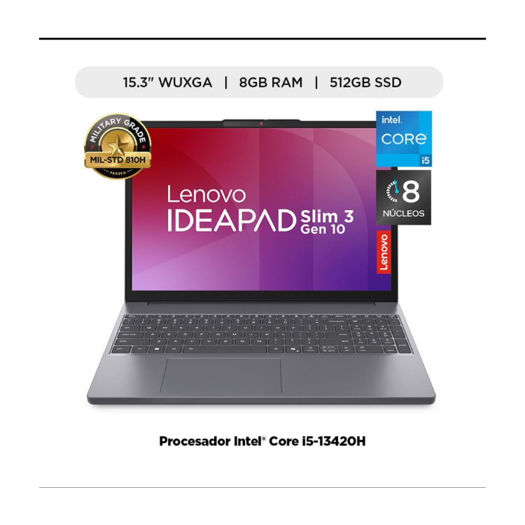 لابتوب Lenovo IdeaPad Slim 3 WUXGA | i5-13420H | 8GB RAM | 512GB SSD | 15.3”