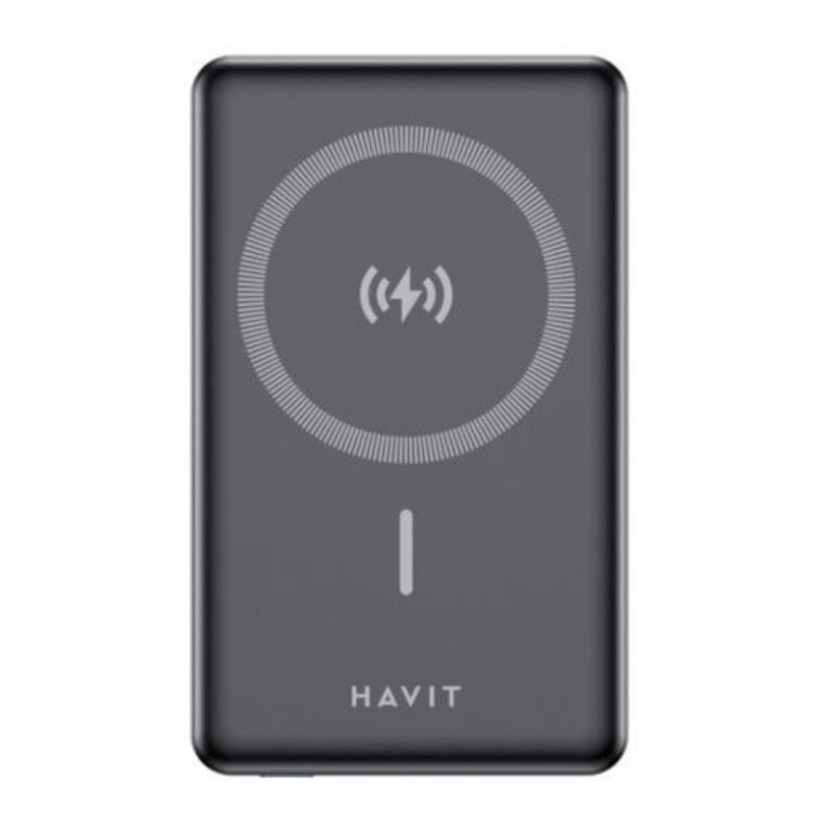 باوربانك هافيت نحيف جداً مع شحن لاسلكي مغناطيسي HAVIT Ultra-thin Power Bank PB5201 with Magnetic Wireless Charging