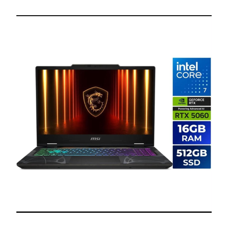 لابتوب MSI Cyborg 15 | i7-13650H G13 | 16GB RAM | 512GB SSD | RTX 5060 8GB | 15.6” 144Hz
