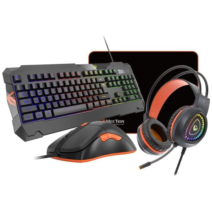 طقم ألعاب 4 في 1 من ميتين Meetion C505 (كيبورد + ماوس + سماعة + ماوس باد) Meetion C505 4 in 1 PC Gaming Kit