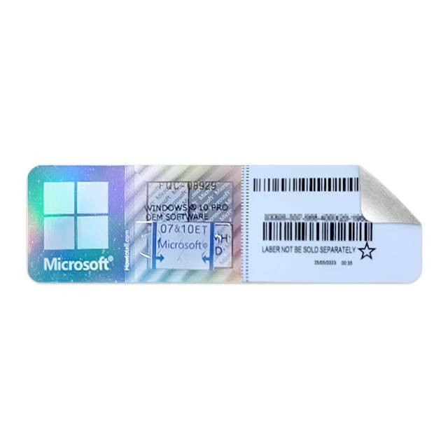 ملصق تفعيل ويندوز 10 و11 برو أصلي من مايكروسوفت Microsoft Windows 10 & 11 Pro (Original) Activation Sticker