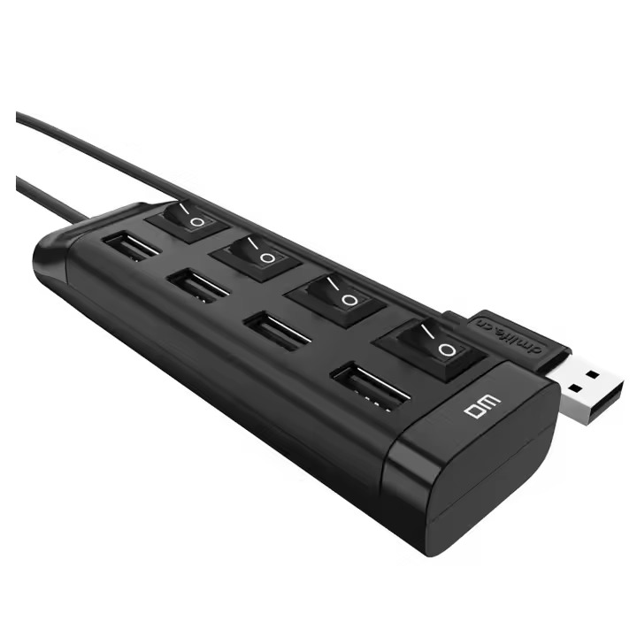 موزع USB رباعي المنافذ مع مفاتيح تحكم فردية USB 4-Port Hub with Individual Power Switches