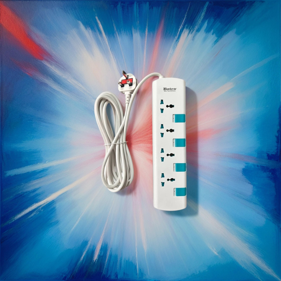 وصلة كهربائية دولية – 4 منافذ، بطول 5 متر Batra International Portable Socket Outlets - الصورة 2