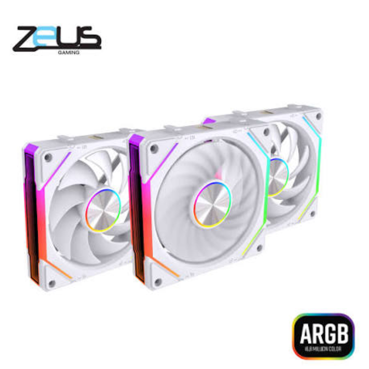 Zeus ZF-120 ARGB Chain Fan – White Edition