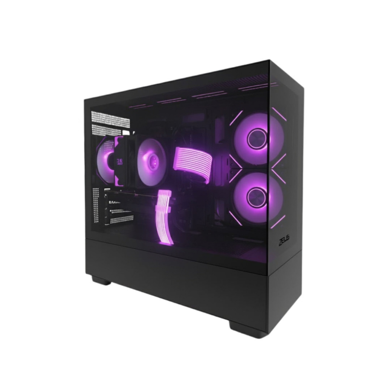ZEUS Gaming Z6 PRO mATX PC Case – 3 ARGB Fans – Black