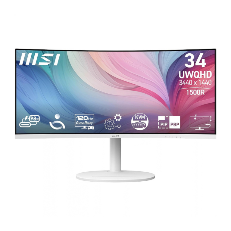 MSI MD342CQPW Curved - 34 Inch, UWQHD (3440 x 1440) VA Panel 120Hz 1ms White
