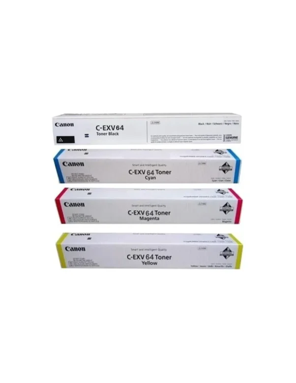 Canon C-EXV 64 Toner Set 4-Pack (Black, Cyan, Magenta & Yellow) – CMYK for Canon imageRUNNER ADVANCE DX C3900 Series Printers