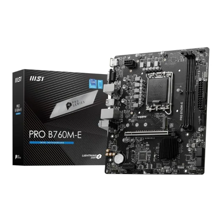 MSI PRO B760M-E DDR5 Motherboard – Intel LGA 1700, B760, mATX